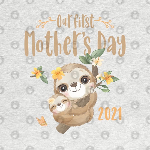 Cute Sloth Mom and Baby Mothers Day 2021 by ArtedPool